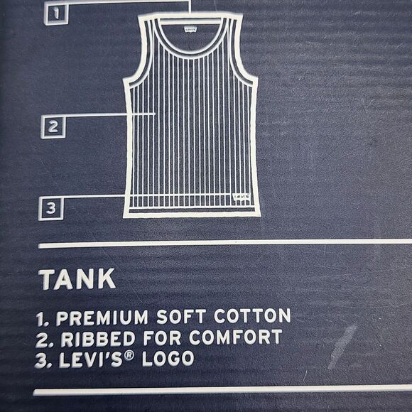 Levis Mens Ribbed Tank Top Shirt 4 Pack Premium Soft Cotton White Size Large - Picture 3 of 6